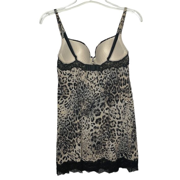 Victoria's Secret Cami Slip Dress Nightie Leopard Print Size 34C - Picture 8 of 16
